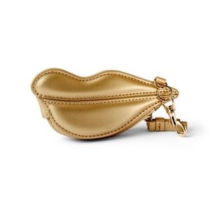 DVF for Target Lips Coin Pouch, Gold Hardware, Zipper, Gold